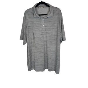 NWT Walter Hagen XXL Mens Grey Striped Polo Shirt Lightweight Golf Breathable